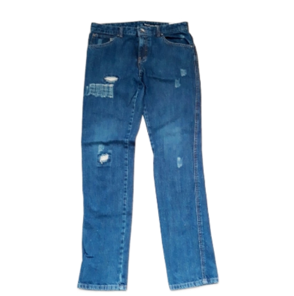 DKNY Greenwhich Distressed Slim Jeans / Size 20 Waist 30" Low Rise Dark Jeans - Picture 13 of 13
